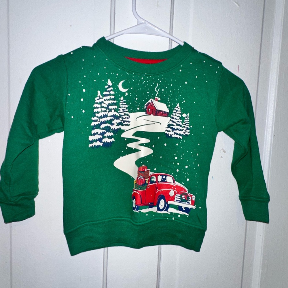 Cat & Jack Green Holiday Sweatshirt